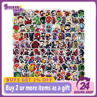 120 Chiếc Hoạt Hình Marvel Nhân Vật Miếng Dán Người Nhện Người Sắt Hulk Hoạt Hình Graffiti Miếng Dán