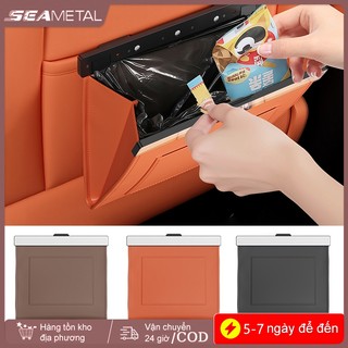 SEAMETAL Leather Xe Thùng Rác Có Thể Từ Ghế Treo Lại Ẩn Túi Bảo Quản Tự Động Sáng Tạo Xe Tổ Chức Nội Thất