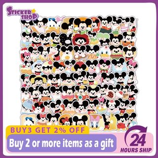 102 Chiếc Chuột Mickey Miếng Dán Hoạt Hình Disney Hoạt Hình Mickey Doodle DIY Laptop Ván Trượt Miếng Dán