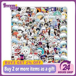 100 Chiếc Anime Gintama Miếng Dán Sakata Gintoki Graffiti Hành Lý Laptop Chống Thấm Nước Trang Trí Miếng Dán