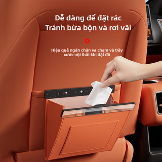 SEAMEMETALTAL Da Xe Thùng Rác Có Thể Từ Ghế Sau Treo Ẩn Túi Bảo Quản Nội Thất Xe Tổ Chức Sáng Tạo Phụ Kiện Ô Tô