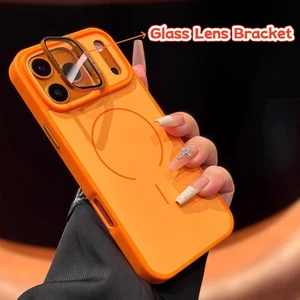 Giá đỡ ống kính thủy tinh / Ốp lưng cứng mờ tương thích cho iPhone 13 pro max 14 pro max 15 pro max 16 pro max 17 pro max 14 15 16plus ốp lưng