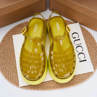 Giày Nữ Brazil Melissa Đế Dày Rỗng Chống Thấm Nước Cao Gót Gót Thoáng Khí Dép