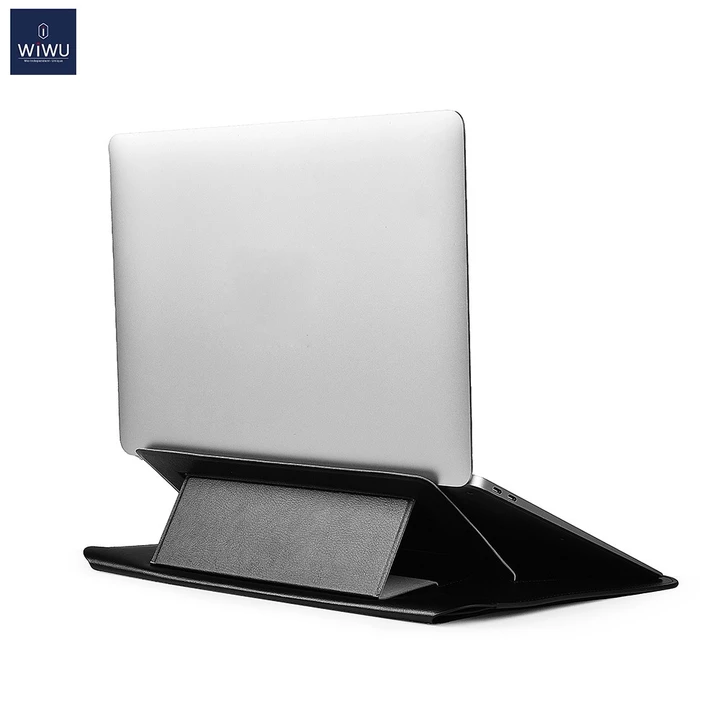 Tay áo máy tính xách tay WIWU cho Macbook Neo 2026 / Air 13 M1 M2 / Macbook Pro 14,2 inch 2021-2026 Ốp lưng có đế bằng da PU chống nước cho MacBook Air 13,6 / 15,3 inch M5 M4 M3