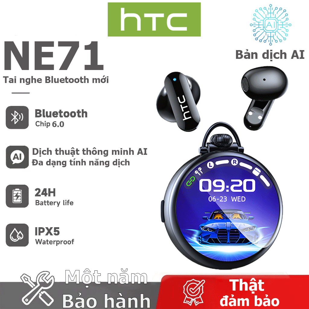 Bảo Hành Một Năm HTC NE71 AI Dịch Tai Nghe Bluetooth Nhiều Chế Độ Phiên Bản Bluetooth 6.0 Giấy Dán Tường Thay Thế Dịch Thời Gian Thực Tai Nghe Du Lịch Kinh Doanh IPX5 Chống Thấm Nước | BigBuy360 - bigbuy360.vn