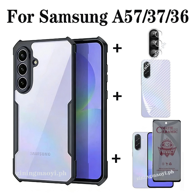 Ốp điện thoại di động chống rơi 4in1 Samsung Galaxy A57 A37 cho Samsung Galaxy A07 A17 A56 A26 A36 A16 A06 A05 A05S Phim riêng tư + phim ống kính + phim mặt sau