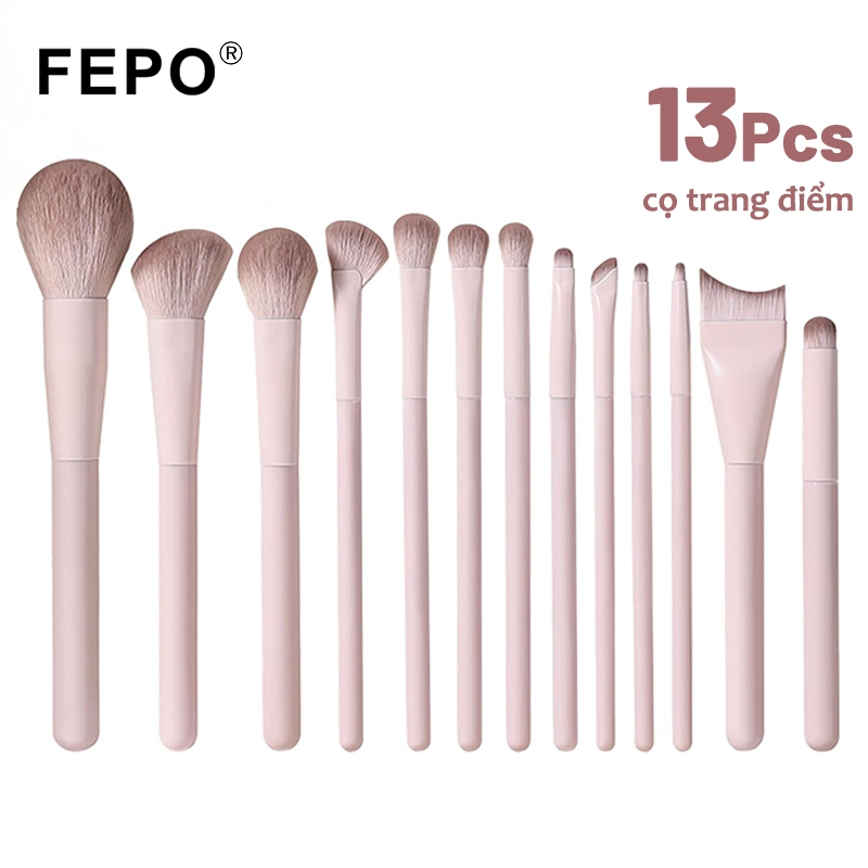 Bộ cọ trang điểm FEPO 13 cây đa năng, kèm túi đựng đồ trang điểm miễn phí, kích thước lớn, giá cả hợp lý, bộ tiện dụng cho du lịch, phù hợp cho trang điểm toàn mặt, giao hàng cực nhanh trong vòng 24 giờ