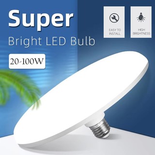 E27 Bóng Đèn LED Siêu Sáng 220V UFO LED Trắng Lạnh Đèn 20W 30W 40W 60W 100W Chiếu Sáng Trong Nhà Cho Nhà Để Xe Nhà Bếp