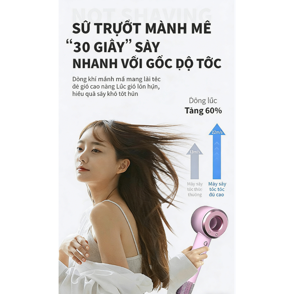Máy sấy tóc tốc độ cao Ion âm (Mua giá gốc Nhận 1 quạt nhỏ cầm tay miễn phí, tham gia vào các hoạt động giảm giá Không miễn phí)
