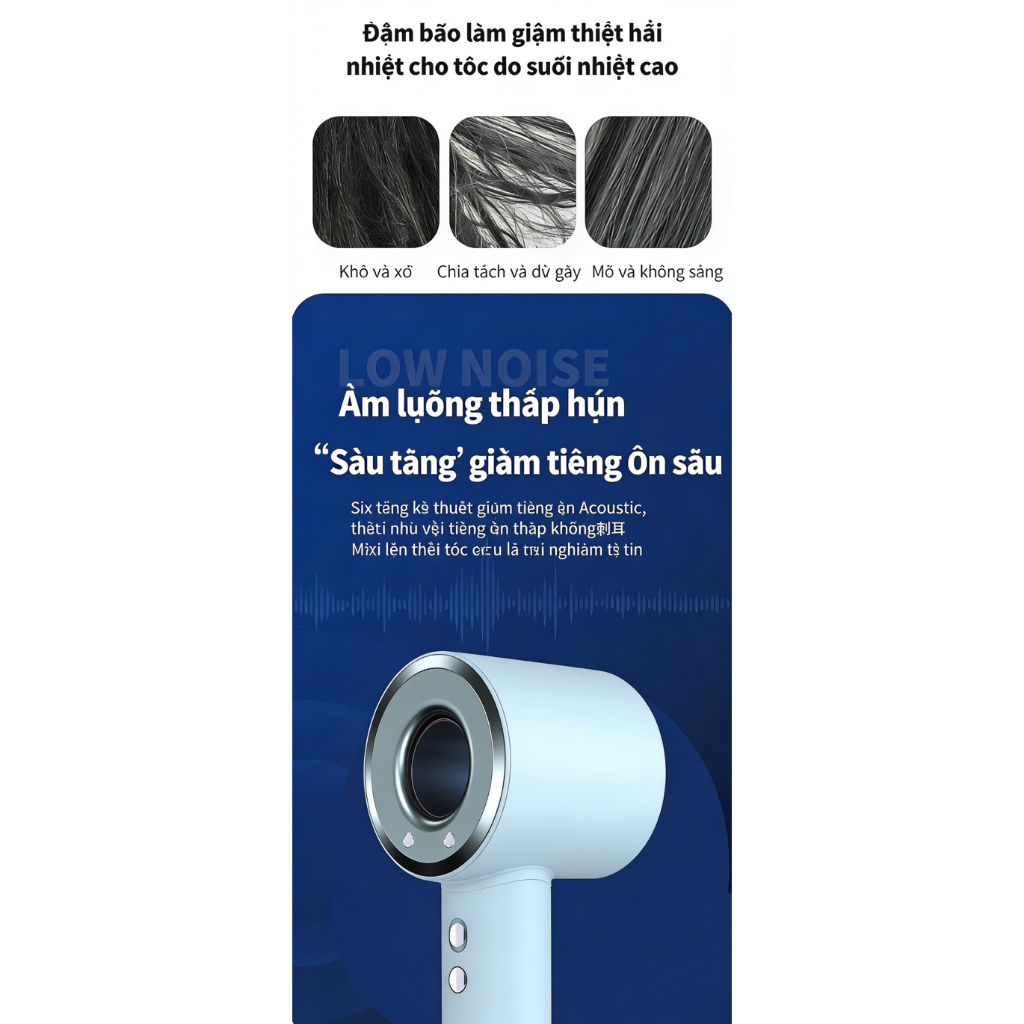 Máy sấy tóc tốc độ cao Ion âm (Mua giá gốc Nhận 1 quạt nhỏ cầm tay miễn phí, tham gia vào các hoạt động giảm giá Không miễn phí)