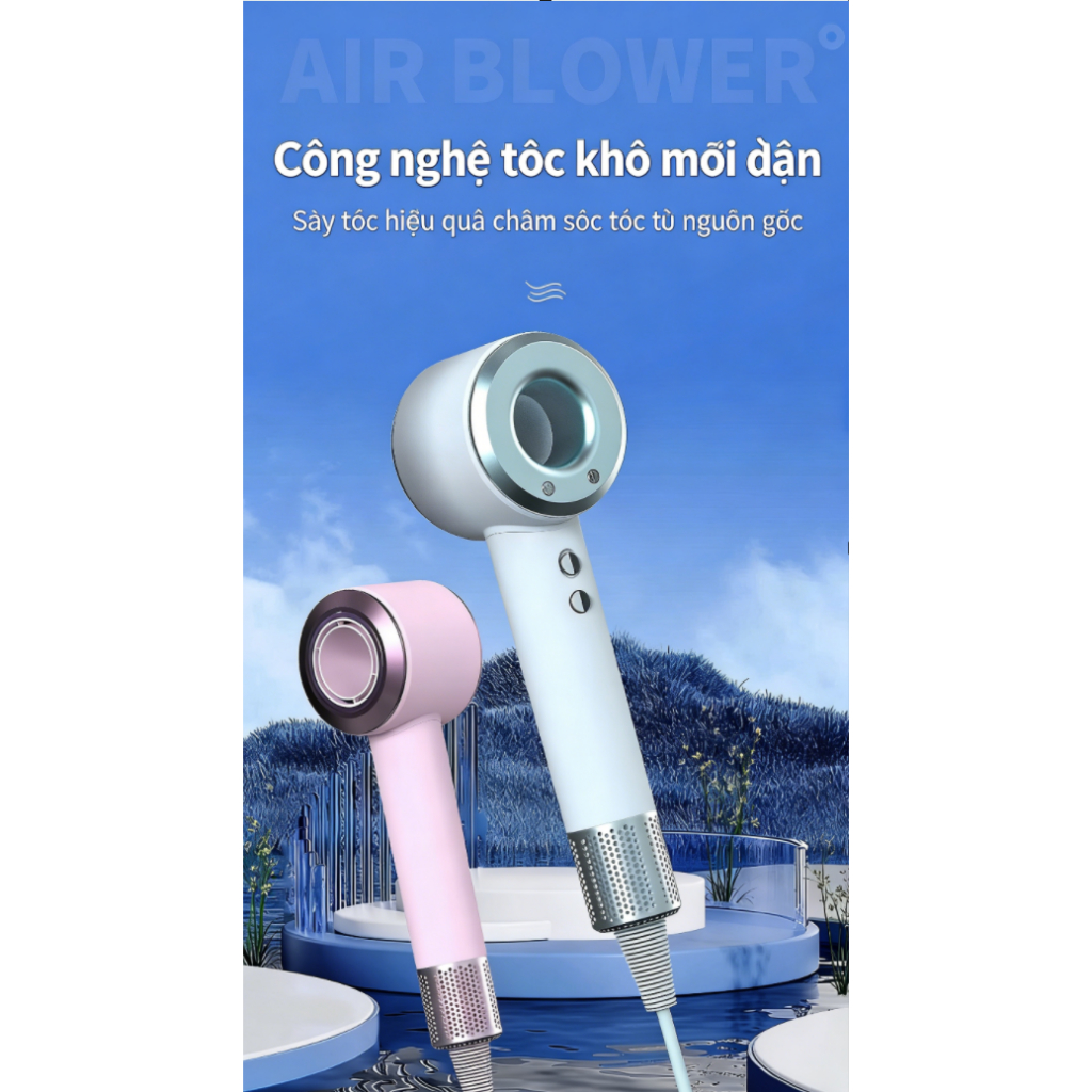 Máy sấy tóc tốc độ cao Ion âm (Mua giá gốc Nhận 1 quạt nhỏ cầm tay miễn phí, tham gia vào các hoạt động giảm giá Không miễn phí)