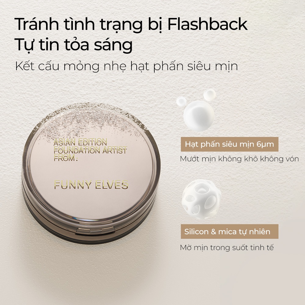 【VÕ HÀ LINH X Funny Elves 】COMBO Phần phủ Thanh Sương đạng bột Funny Elves 8g + Xit phun sương điều khiển đầu 100 ml
