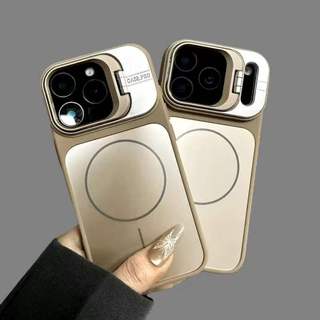 Dành Cho iPhone 15 Pro Max 11 12 Pro Max 14 Pro 15 Plus 11 Pro Max 12 13 Pro Max Vỏ Điện Thoại AG Giá Đỡ Ống Kính Hút Từ TPU Đơn Giản Chống Rơi Và Chống Sốc Vỏ Bảo Vệ Điện Thoại