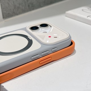 Giá đỡ vòng chữ B cửa sổ lớn Vỏ điện thoại từ tính màu kép thích hợp cho iPhone 11 12 13 14 15 16 17 Pro Max mờ bao gồm vỏ chống rơi