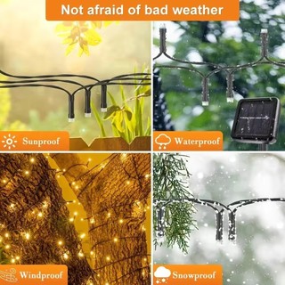 Đèn dây năng lượng mặt trời 7M 12M 22M Đèn LED dây đèn cổ tích Đèn ngoài trời chống nước Giáng sinh Trang trí tiệc
