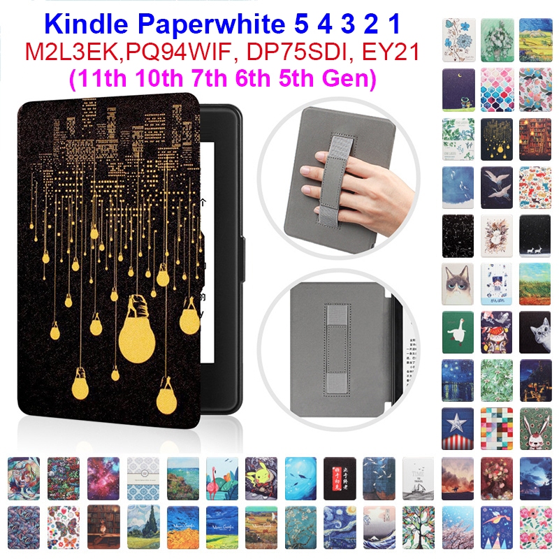 Dành Cho Kindle Paperwhite 5 4 3 2 1 11th 10th 7th 6th 5th Gen 2021 2018 2015 2013 2012 Model M2L3EK M2L4EK PQ94WIF DP75SDI EY21 e-Book Readers Casing Hold Hand Flip Case Patterns Cover