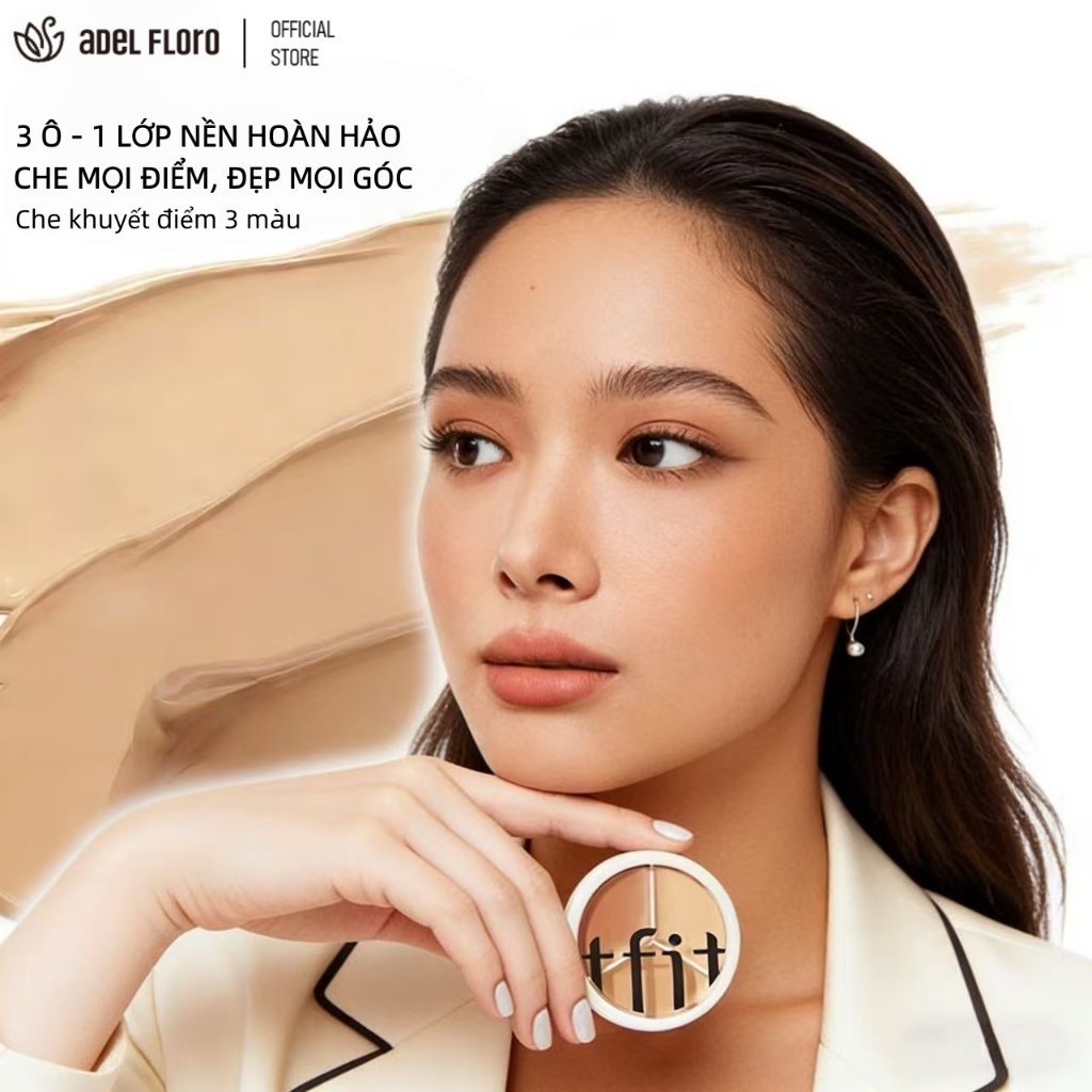 [Adel &Co.] tfit Kem Che Khuyết Điểm 3 Màu | Che phủ hoàn hảo, Nâng tone, Che quầng thâm, Lâu trôi