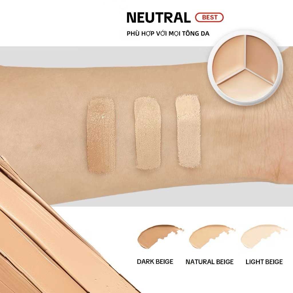 [Adel &Co.] tfit Kem Che Khuyết Điểm 3 Màu | Che phủ hoàn hảo, Nâng tone, Che quầng thâm, Lâu trôi