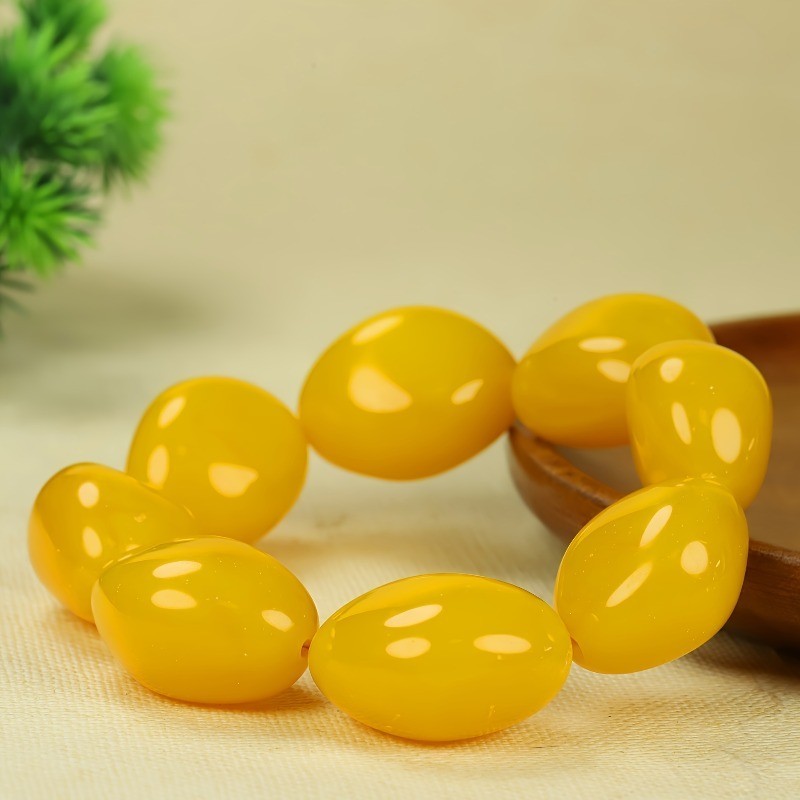 Vòng Đeo Tay Đơn Hình Tròn Họa Tiết Hoa Hổ Phách Đơn Giản Thời Trang Cho Nam Và Nữ