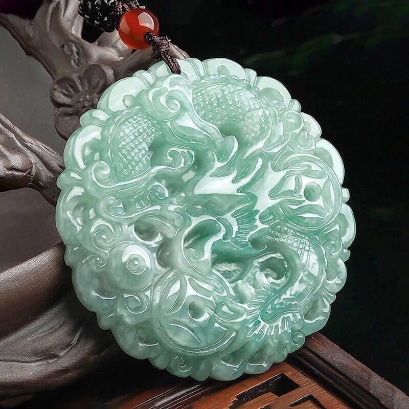 Mặt dây chuyền ngọc bích tự nhiên Mặt dây chuyền thương hiệu phong cảnh khắc tay Phong cách nam nữ