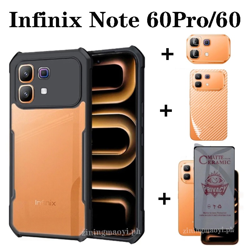 Ốp điện thoại di động chống rơi 4in1 Infinix Note 60 Ultra cho Infinix Note60 Pro Note 60 50 50pro Bảo hiểm toàn diện Phim riêng tư + Phim ống kính + Phim mặt sau + Vỏ điện thoại