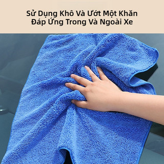 SEAMETAL Microfiber Khăn Rửa Xe Mật Độ Cao Thấm Hút Vải Lau Xe Chi Tiết Cửa Sổ Kính Chống Trầy Xước Khăn Lau 350GSM