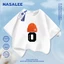 Áo thun ngắn tay cotton màu đen thương hiệu NASA cho trẻ em, phong cách thời trang Mỹ in hình mũ lưỡi trai, dành cho bé trai và bé gái 3-16 tuổi, áo thun dáng rộng thoải mái