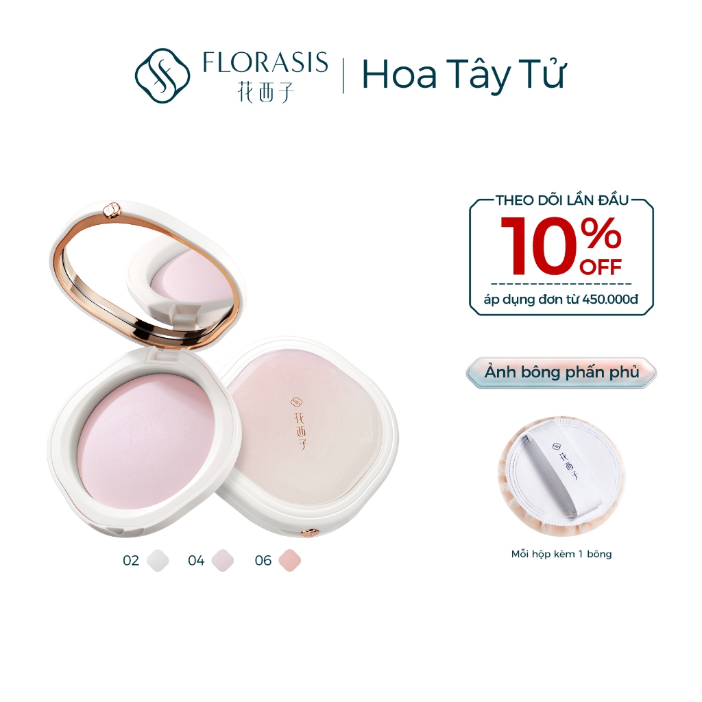 Florasis ( Hoa Tây Tử) Phấn Phủ Dạng Nén Flawless Jade Breathable - Kết Cấu Nhẹ, Hiệu Ứng Làm Sáng Cho Da Hỗn Hợp 7g