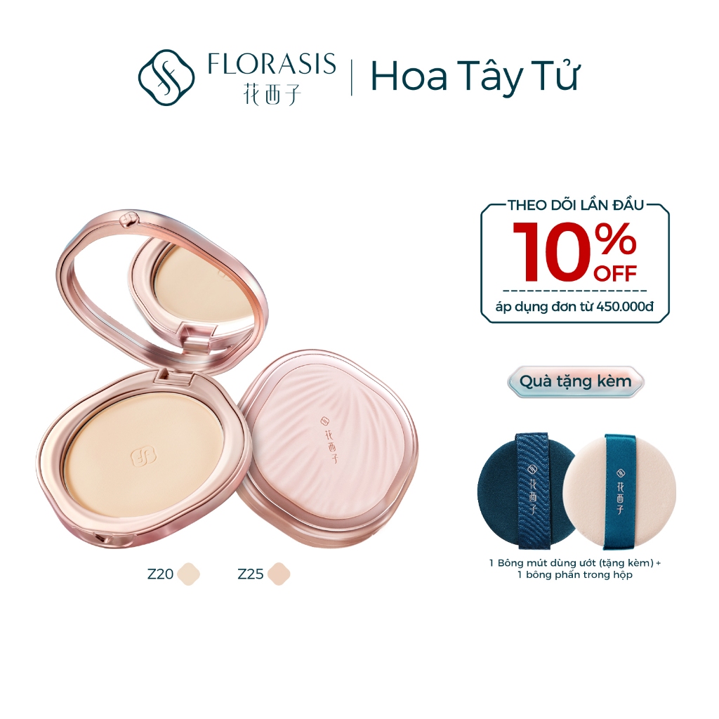 Florasis ( Hoa Tây Tử) Phấn Nén Lì Mịn Yurong Airbrushed – Finish Lì, Mịn & Lâu Trôi 9g