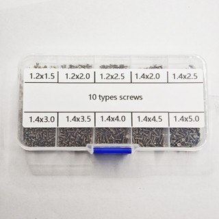 1000 Chiếc Mini Vít Bộ 10 Loại Vít DIY Bộ Đầu Phẳng Vít Cho Điện Thoại Máy Tính Bảng Đồng Hồ Laptop Vít Bộ Dụng Cụ