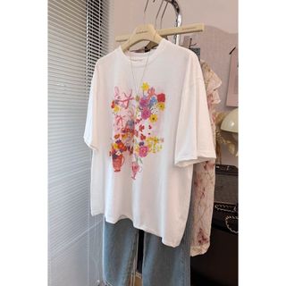 Áo Thun Nữ Tay Ngắn 100% Cotton Cổ Tròn In Hình Hoạt Hình Mới 2026