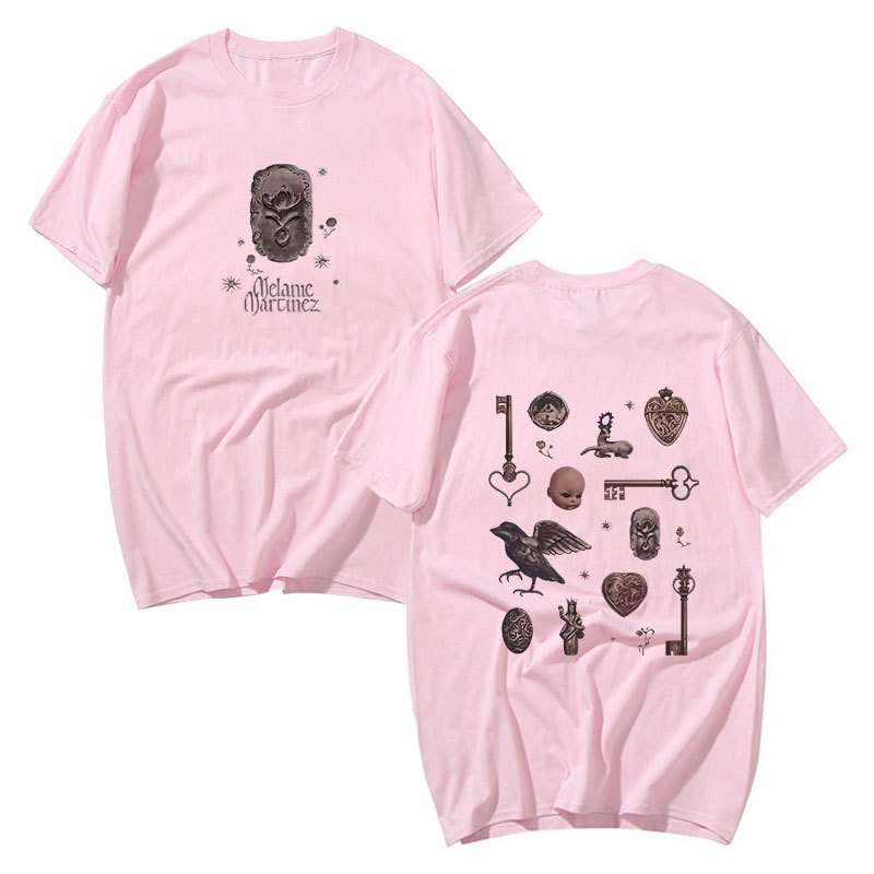 Album Đầu Melanie Martinez Áo nam Nữ Mùa Hè Tay Ngắn Unisex Dạo Phố Cổ Tròn In Đồ Họa Tee