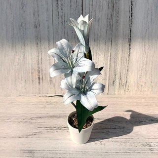 Nhân Tạo Hoa Lily Chậu Cây Cảnh Giả Hoa Lụa Trang Trí Nhà Thẩm Mỹ Văn Phòng Bàn Làm Việc Thực Tế Sống Động Như Thật Trong Nhà Quà Tặng Trang Trí 43cm Lớn