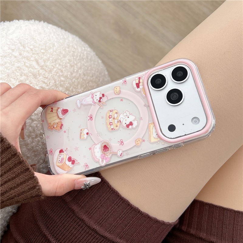 Ốp điện thoại iPhone 17 Pro max 16 Pro max Sweet tráng miệng họa tiết mèo TPU materia IMD