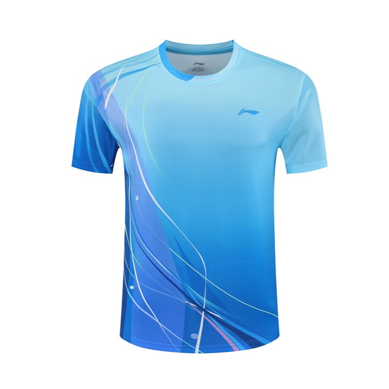 Bộ đồ tập luyện thi đấu bóng bàn Li Ning tay ngắn, khô nhanh