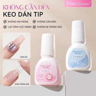 Miss Gooey Giả Móng Tay Keo Nhanh Khô Chắc Chắn Đầu Móng Tay Gel Dính Bàn Chải Acrylic Giả Đầu Varnish 3D Móng Tay Kim Cương Giả Trang Trí Dụng Cụ