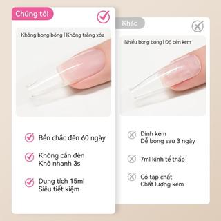 Miss Gooey Giả Móng Tay Keo Nhanh Khô Chắc Chắn Đầu Móng Tay Gel Dính Bàn Chải Acrylic Giả Đầu Varnish 3D Móng Tay Kim Cương Giả Trang Trí Dụng Cụ