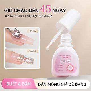 Miss Gooey Giả Móng Tay Keo Nhanh Khô Chắc Chắn Đầu Móng Tay Gel Dính Bàn Chải Acrylic Giả Đầu Varnish 3D Móng Tay Kim Cương Giả Trang Trí Dụng Cụ