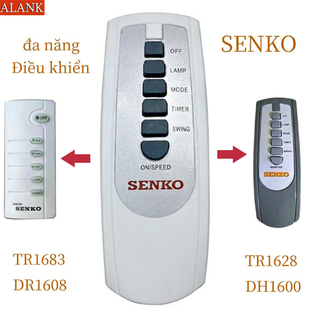 ALANK remote đa chức năng  Điều khiển quạt  (Senko) Model: TR1683, DR1608, TR1628, DH1600