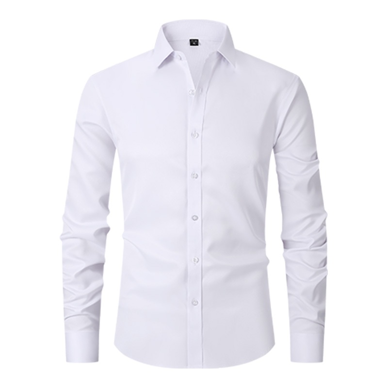 Mới Nam Trắng Tay Dài Công Sở Áo Sơ Mi Trang Trọng Cotton Nút Xanh Công Sở Áo Sơ Mi Thường Ngày