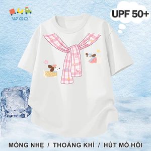 W.G.Q Áo thun bé gái，Áo thun thể thao phong cách mới mùa hè，có chức năng chống nắng UPF50 +，mát mẻ thoải mái，hấp thụ mồ hôi thoáng khí