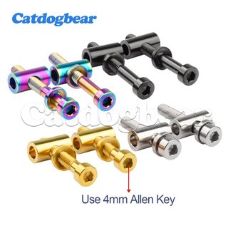 Catdogbear Bộ Ốc Vít + Đai Ốc + Vòng Đệm Cố Định Yên Xe Đạp Leo Núi M5x30 / 40mm Bằng Titan