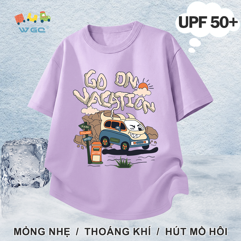 W.G.Q Áo thun bé trai / bé gái，Phong cách mới mùa hè có in，có chức năng chống nắng UPF50 +，Thoải mái mát mẻ，hấp thụ mồ hôi thoáng khí
