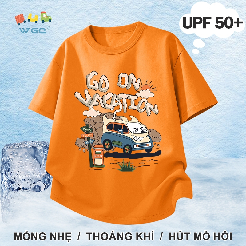 W.G.Q Áo thun bé trai / bé gái，Phong cách mới mùa hè có in，có chức năng chống nắng UPF50 +，Thoải mái mát mẻ，hấp thụ mồ hôi thoáng khí