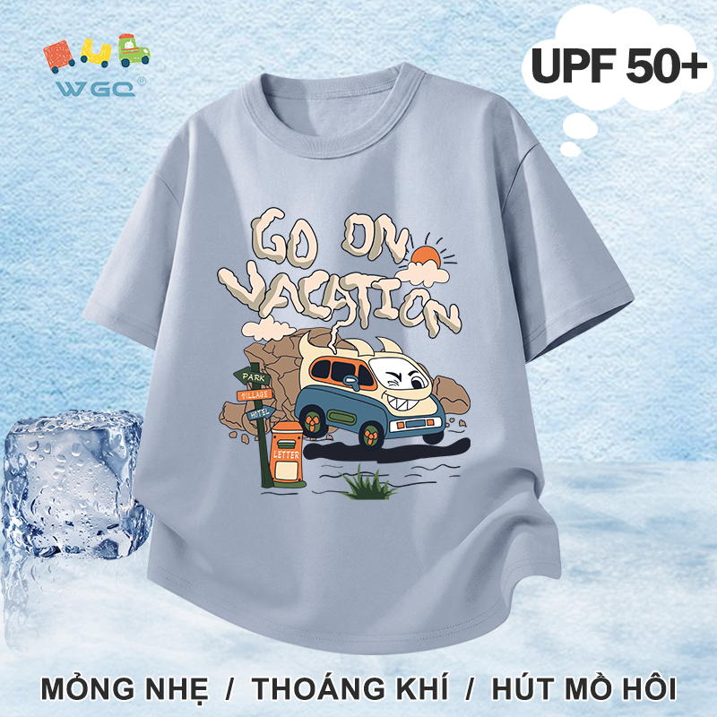 W.G.Q Áo thun bé trai / bé gái，Phong cách mới mùa hè có in，có chức năng chống nắng UPF50 +，Thoải mái mát mẻ，hấp thụ mồ hôi thoáng khí