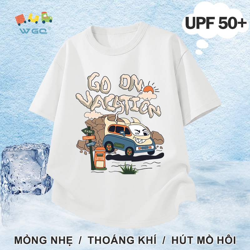 W.G.Q Áo thun bé trai / bé gái，Phong cách mới mùa hè có in，có chức năng chống nắng UPF50 +，Thoải mái mát mẻ，hấp thụ mồ hôi thoáng khí
