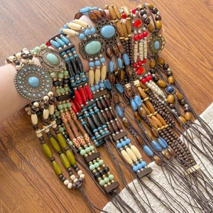 Thắt lưng nữ cao cấp phong cách bohemian và dân tộc cổ điển, dệt tay thủ công