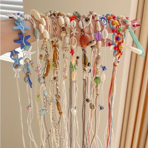 Đầm Bohemian retro tay dệt, dây xích, thiết kế hẹp eo thời trang