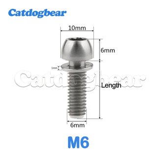 Catdogbear Bu lông M6x16 đến 20 mm nửa đầu tròn, có vòng đệm, dùng để sửa phanh xe đạp