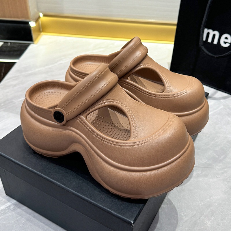 WHX [18-59 Tuổi] 26 Dép Đế Dày Phong Cách Mới Thời Trang Nữ Tăng Chiều Cao Đơn Giản Chống Trơn Trượt Dép Dày Chống Mài Mòn Dép